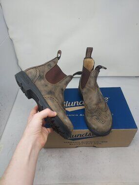 Blundstone WOMENS Brogue Wingtip Chelsea Rustic Brown Boot